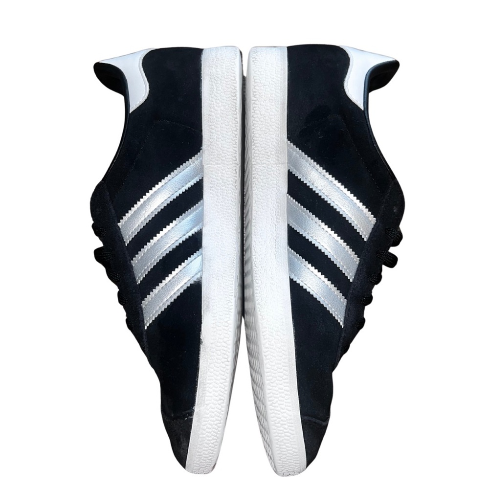 Adidas Originals Gazelle Black/Silver Metallic Women Size 8 - Picture 3 of 8